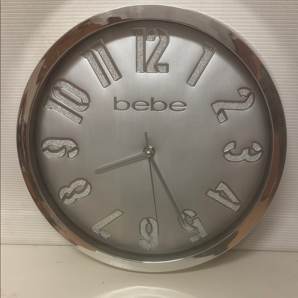 Bebe Silver Wall Clock